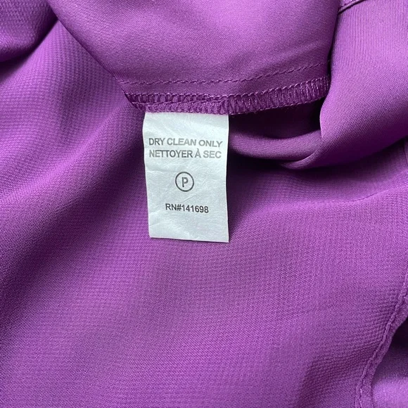 NWT Ramy Brook Camilla Silky Elegant Formal Mini Dress Long Sleeve Purple size 6 - Picture 9 of 12